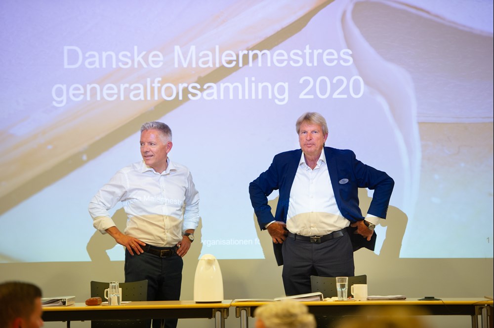 Per Vangekjær brugte meget af sin mundtlige beretning på corona ved Danske Malermestres generalforsamling. Foto Alex Tran.